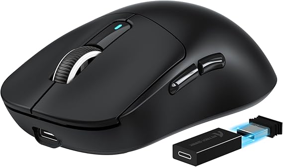 ATTACK SHARK X3PRO 4K8K Lightweight Wireless Gaming Mouse with Tri-ModeWired2.4GHzBT,PAW3395 Optical Sensor,26K DPI,Kailh GM8.0 Switch,Long Battery,7 Buttons for PCLaptopWinMacBlack