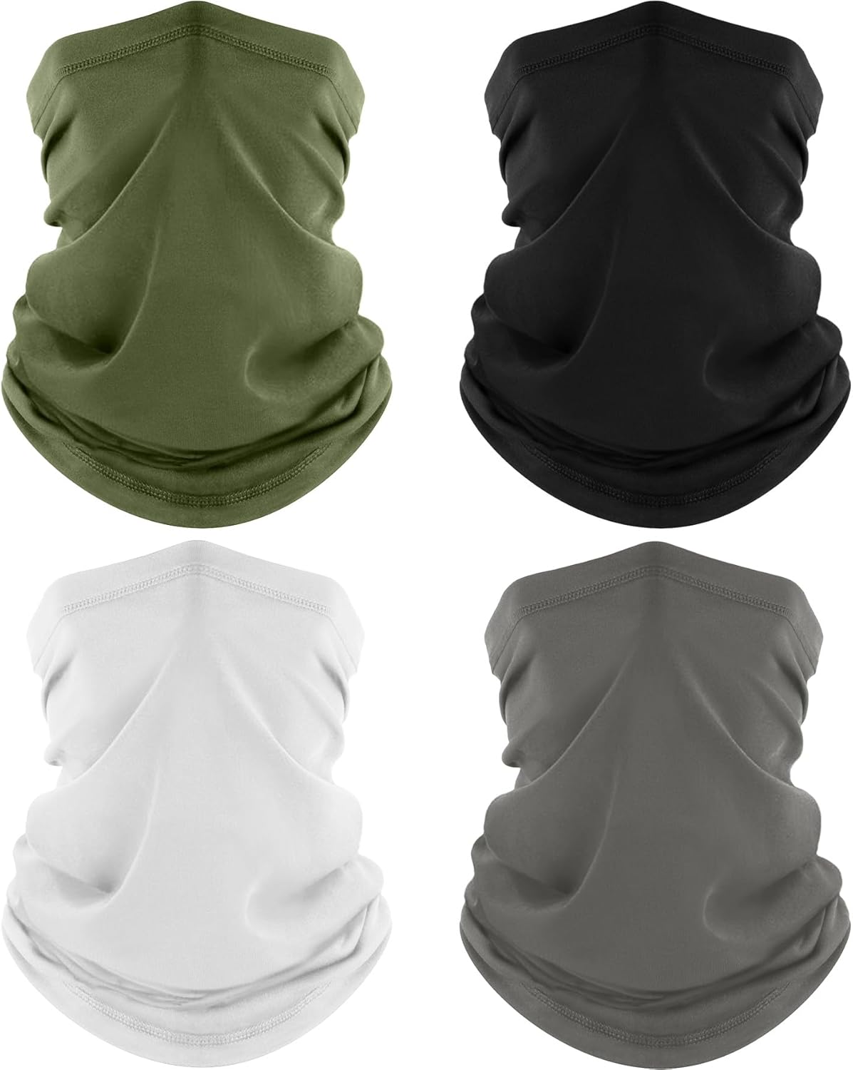 4 Pack Neck Gaiter, Cooling Breathable Face Mask UV Protection Scarf Hiking Bandana for MenWomen