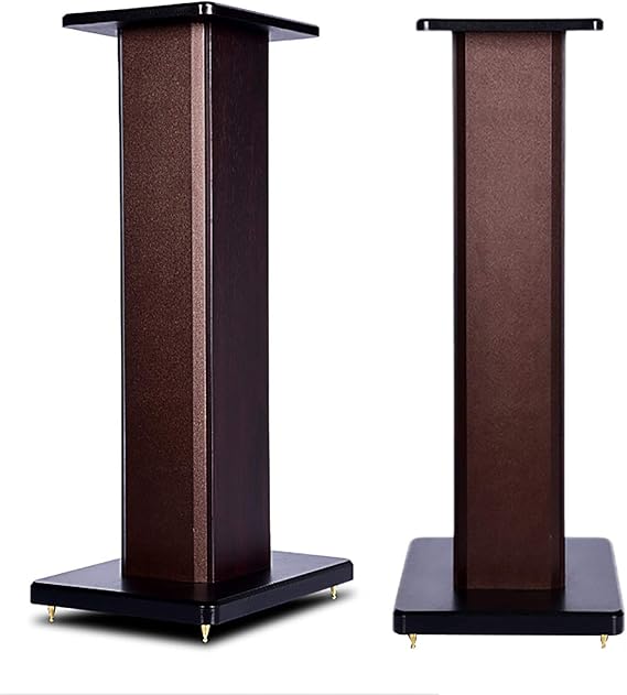 BTZHY Speaker Stands,A Pair of Wood Grain Hollowed Stands, for Optional Sand Filling Tuning, Kill Any Floor Resonance, Wire Management