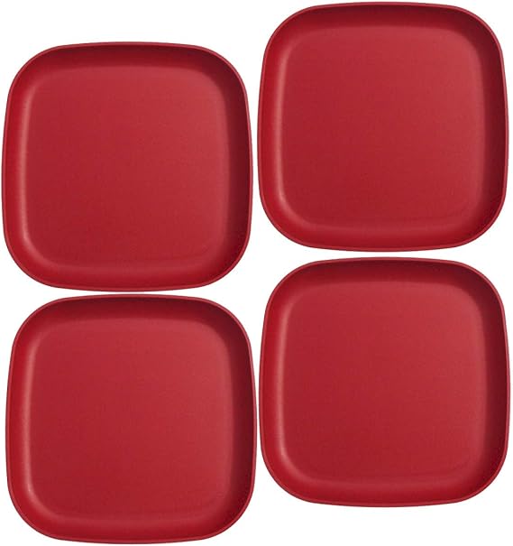 Tupperware Square Luncheon Plates Set of 4 in Red