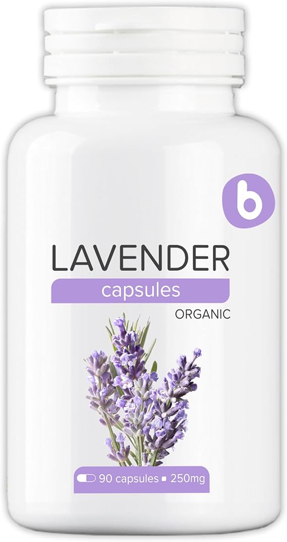 Organic Lavender Capsules - Lavender Pills for Relaxation and Balance - Supports Calm Mind and Body - Natural Supplement - Non-GMO, Gluten-Free 90 Vegan Capsules