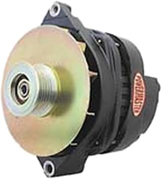 Powermaster - Alt GM CS144 Black 200A 6 grv Pulley/Baffle Str MTG Threaded MTG Ear 1-Wire or OE Hookup