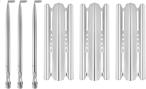 BBQ Future Grill Replacement Parts for Napoleon LEX485/605/730 LE LD485 Series Gas Grills S81001, Stainless Steel Grill Burner and Heat Plate Heat Shields Tent Kit, 3 Pack