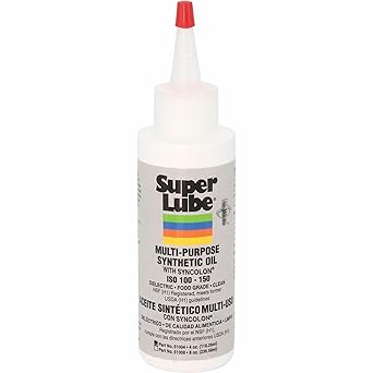 Super Lube Multi-Purpose Synthetic Oil w/Syncolon - Waterproof - NSF Rated - Industrial Grade - 3D Printer, Tool & Maintenance Use - Translucent White - Bottle - 4 oz 51004