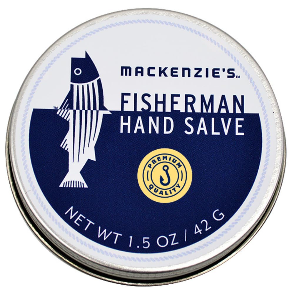 MacKenzies Fisherman Hand Salve - Holiday Gifts for Men - Christmas Gifts for Fishermen - Stocking Stuffers - Coastal Holiday Gifts - All Natural - Hand Repair - 1.5 Ounce Tin