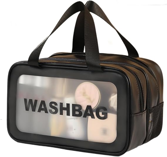 Travel Toiletry Bag Toiletries Bag,Travel Makeup Bags Makeup Bag Large Toiletry Bag Clear Travel Bags for ToiletriesBlack - 10 Inch