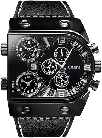 Oulm Men's Steampunk Skeleton Automatic Mechanical Alloy Stainless Steel Leather Watch CH164