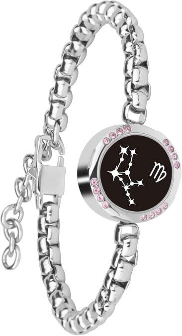 Single bracelet ,Long Distance Touch Bracelets Jewelry, Remote Smart Love Bracelet,Send SOS SMS Relationship Bracelets constellations for Couples Lovers Family Friends Valentine's Day Gifts Black / Silver