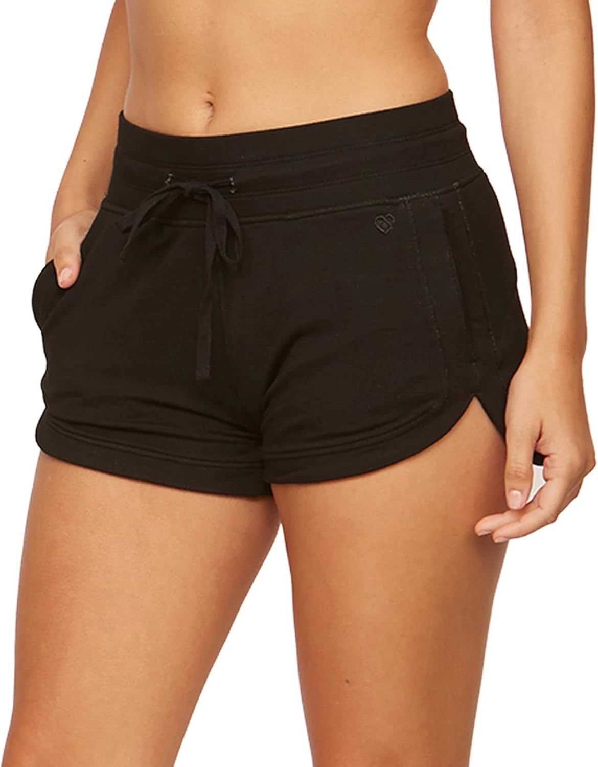COLOSSEUM Active Women's Junior Fit Four Way Stretch Micro French Terry Dolphin Lounge Short with Pockets