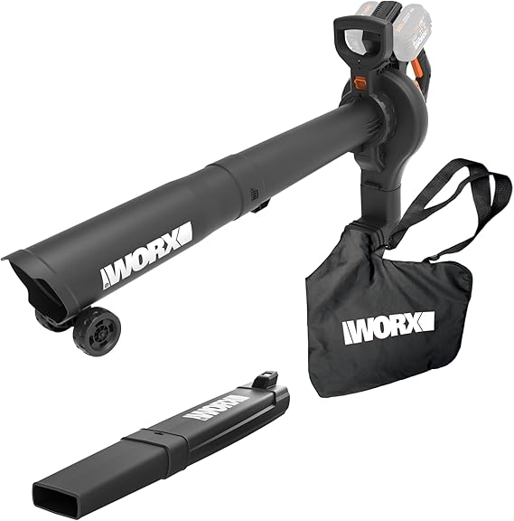 WORX Cordless Leaf Blower, 3 in 1 Blowers for Lawn Care with Leaf Vacuum & Leaf Mulcher, Electric Blower with Brushless Motor & 2 Speed Control, Batteries & Charger Not Included, WG583.9