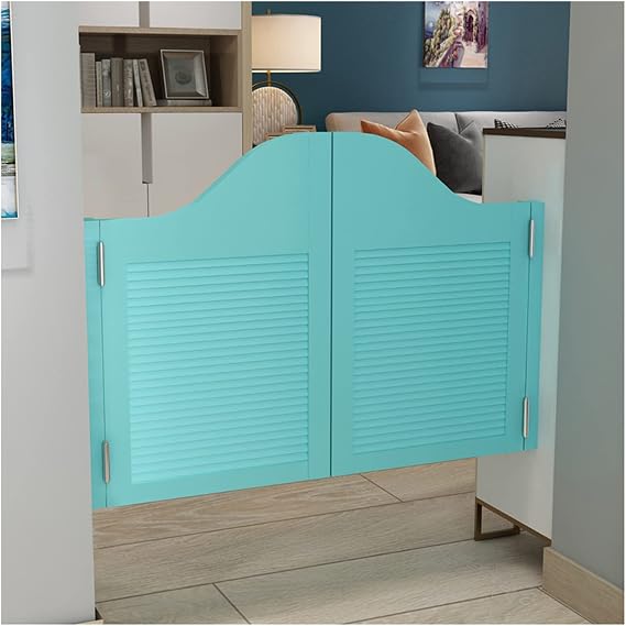 Swinging Doors Cafe Doors, Cafe Swinging Doors,Louvered Saloon Swing Door,Partition Door,Indoor Premade Louvered Saloon Swing Door with Auto Close Features Batwing Bar Door for Terrace Emporium,A,W85x