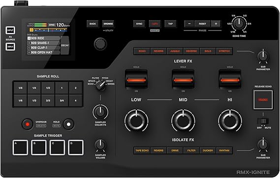 AlphaTheta RMXIGNITE Professional DJ Effector 3-BAND FX, LEVER FX, 4-Sampler Pads, Digital Send/Return, ESS 32bit Converters