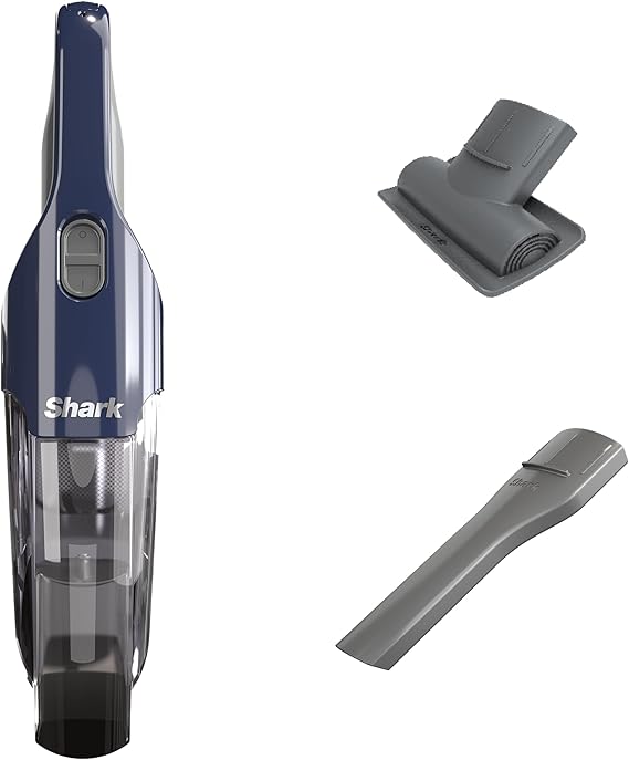 Shark Cyclone PET Handheld Vacuum | HyperVelocity Suction | Powerful Pet Hair, Home & Car Cleaning | USB Rechargable| Lightweight | Crevice Tool & Multi Surface Pet Tool | Navy Blue/Grey | CH701