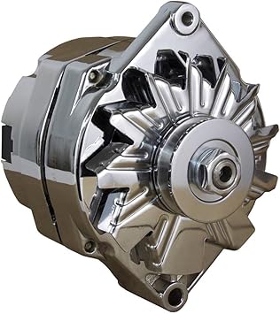 RAREELECTRICAL New 110A Chrome Street Rod Gm High Output Alternator Compatible With 1-One Wire Self Exciting Energizing