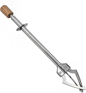 Multifunctional Food Clamp with Non-Slip Handle, Telescopic Ice Cube Grabber, Stainless Steel Pickle Fork, Olives Pickled Onions Utensil
