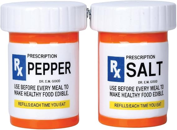 Pacific Giftware RX Pharmacy Presciption Bottles Ceramic Magnetic Salt and Pepper Shaker Set