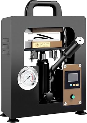 900W Hydraulic Heat Press Machine, 10T Portable Manual Heat Press Machine wPressure Gauge & LCD Time Temp Controller, 2.4X4.7Inch Dual Heated Plates Heating Presser for Printing Textiles Pressing Oil