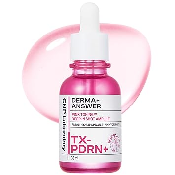 CNP PDRN + Tranexamic Acid Serum, Pink Toning Skin Booster, Niacinamide & Micro-spicules, for Glass Skin, Korean Skin Care, 1. 01 fl. oz. (Pink)