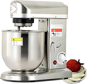 Multifunctional Stand Mixer, Commercial & Home Use Electric Dough Mixer, 3-Speed with Stainless Steel Bowl, for Kneading Bread Dough, Whipping Cream, Mixing Cake Batter 5L-110vSilver