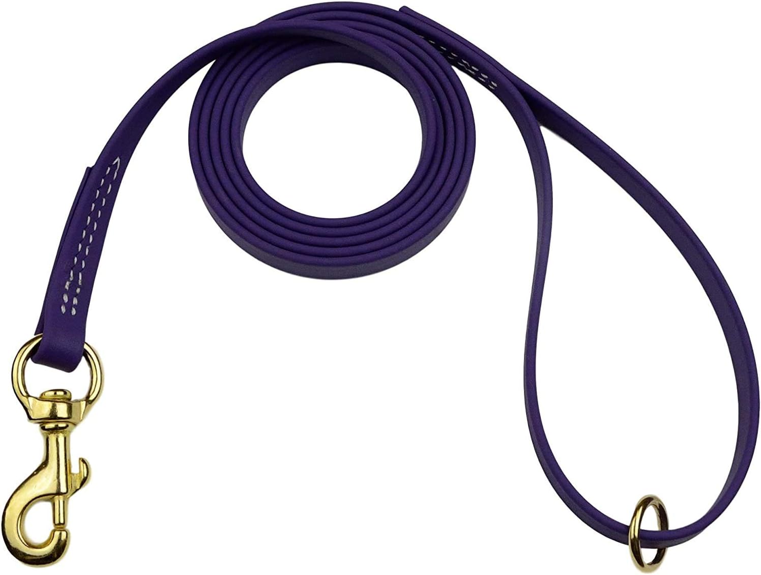 Biothane Waterproof All Weather Dog Leash with Solid Brass Hardware - Purple - 58 x 6'