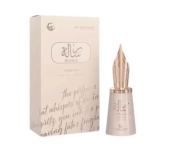 Risala Forever Eau de Parfum, White and Gold Luxury Fragrance with Decorative Bottle Design 100 ml for women
