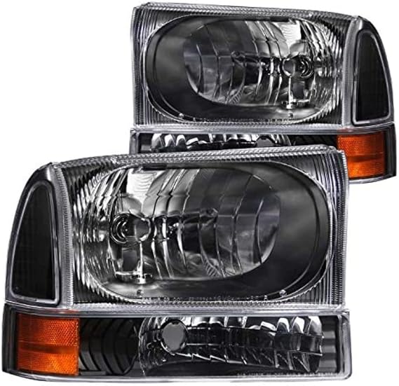 ANZO USA 111080 Crystal Headlight Set w/Corners-Black