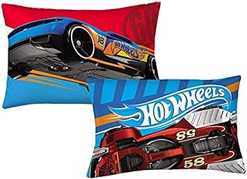 Hot Wheels Pillowcase Fast Pace Reversible Pillowcase for Kids - 20 X 30 Inch (1 Piece Pillow Case Only)