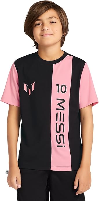 Messi Boys Lifestyle Short Sleeve Top, Loose-fit Shirt with Logo, Comfortable, All-Day Wear