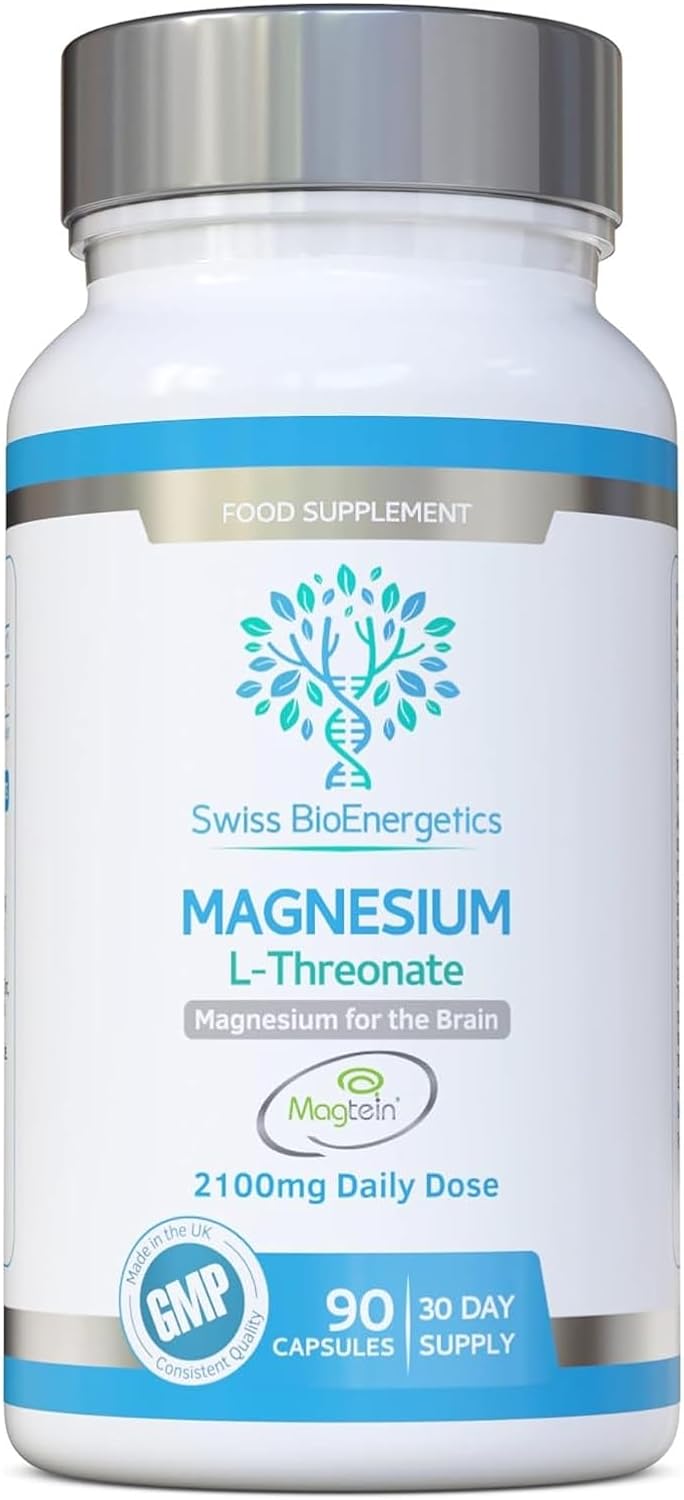 Magnesium L-Threonate 2100mg Daily Dose – Magtein 30 Day Supply - Providing 151mg of Active Elemental Magnesium - Easily Absorbable - Highly Bioavailable – No Artificial fillers - UK Manufactured