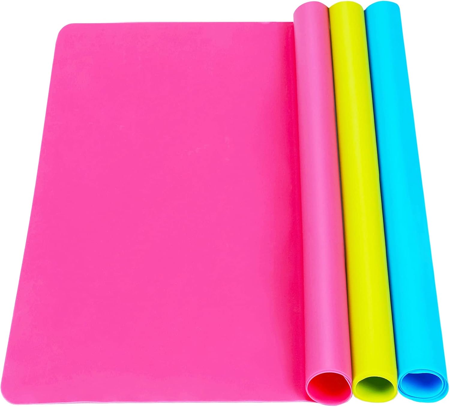 3 Pack Silicone mat Large Silicone Sheets for Crafts, Liquid, Resin Jewelry Casting Molds Mat, Silicone Placemat 15.7 x 11.8 (Black & Gray & Beige)