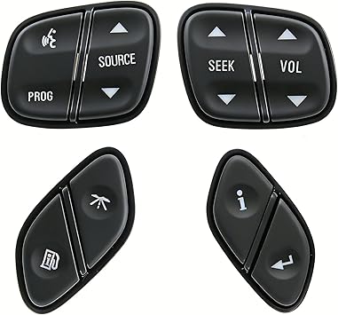 Steering Wheel Control Switch Button Replacement for 2003-2009 Silverado Suburban Tahoe Avalanche GMC Sierra Yukon Escalade Replaces# 21997738, 21997739, 1999442, 1999443
