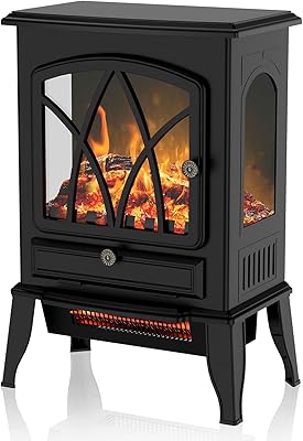 Freestanding Infrared Electric Fireplace Heater Fireplace Stove Heater, 1000W1500W, 16 inch