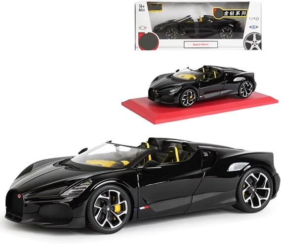 HTLNUZD 1/18 Alloy Racing Car for Bugatti Mistral, Adult Collectible Model Car (B-Black)