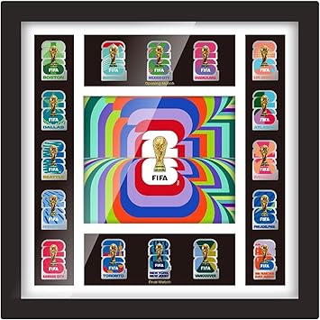 Officially Licensed FIFA World Cup 2026 Host Cities Pin Frame Complete 16-City Set with 2.5D Trophy Pin 10,000 Globally)