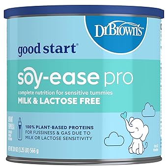 Good Start | Dr. Brown's Soy-ease Pro Baby Formula Powder, for Sensitive Tummies, Dairy Free and Lactose Free for Fussiness and Gas, Non-GMO, 20 Oz