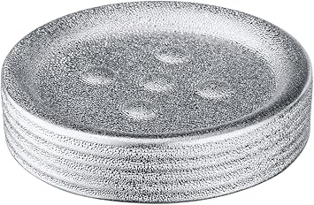 Wenko" Polaris Juwel Soap Dish, Ceramic Silver, 11 x 11 x 2.5 cm