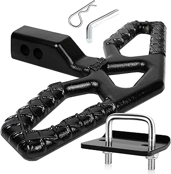 Eapele Tow Hitch Step for 2 inch Receiver, Universal Anti Slip Bumper Guard,Strong Steel 10000lbs Maximum Load, for Trailer Tow Truck Pickup SUV Pickup Van RV