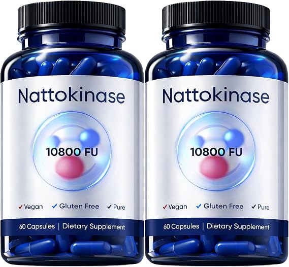 Ultimate Nattokinase Capsules, Nattokinase Supplement Organic 10800 FU Per Serving for Heart Health, and Daily Wellness Support, Vegan, Gluten Free, 60 Capsules (2)