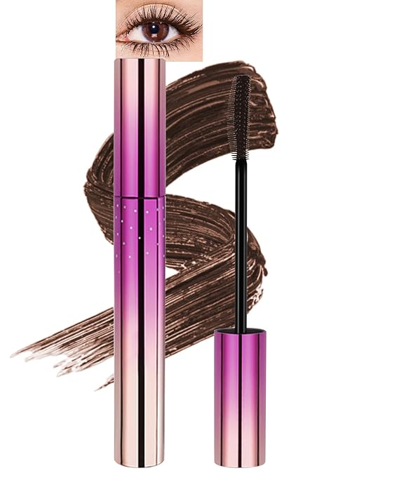 Brown Mascara Volume and Length, Hypoallergenic Waterproof Long Wear Mascara for Mature Older Women 60 Plus with Dual-Sided Brush, No Clumps Lengthening Volumizing Tube Mascara for Sensitive Eyes-02
