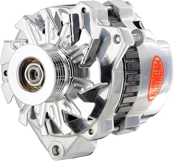 Powermaster - Alt GM CS130 Polish 140A 6 grv Pulley Offset Right MTG Side BAT Post 1-Wire or OE Hookup