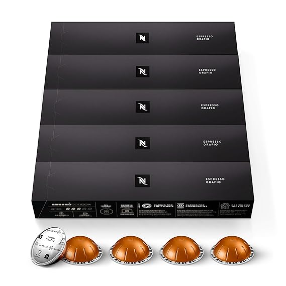 Nespresso Vertuo Orafio, Medium Roast Espresso Coffee capsules, 50 Pack