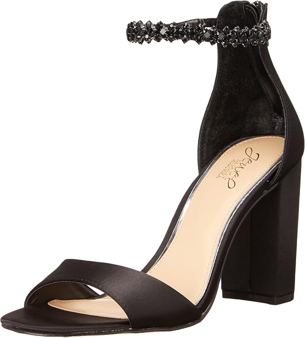 Jewel Badgley Mischka Louise Peep-Toe Block Heel