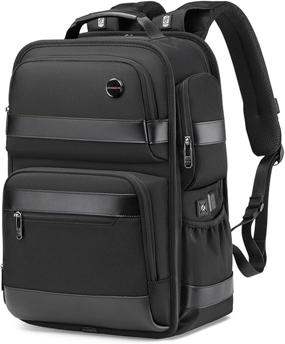 Business Laptop Backpack for Men, Carry on Travel Backpack, Fit 16 Inch Computer, Commuter Casual Daypacks, USB Charging Port, Waterproof, TSA-Friendly Work Bag, Black