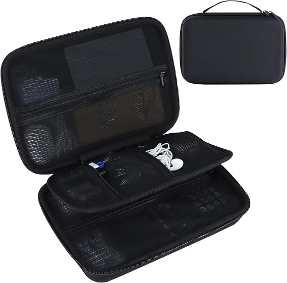 Electronic Organizer Travel Case for MacBook Power Adapter Chargers Cables Tech Organizer Hard Drive USB Flash Disk SD Card Cord Portable Electronics Accessories Bag - Large