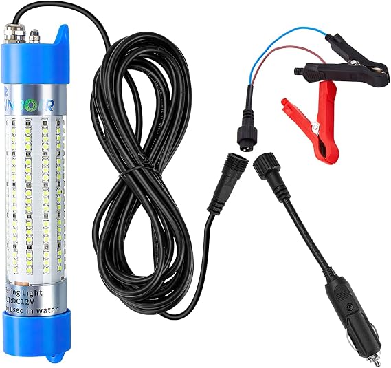 Fishing Light Underwater 12V 15000LM 110V 35000LM Green White Blue Yellow Led Submersible Night Boat Waterproof IP68 in Freshwater and Saltwater with 17FT and 33FT
