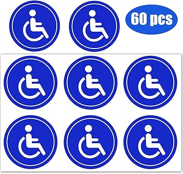 Handicap Signs Stickers-Disabled/Wheelchair Symbol Sign - ADA Compliant - Premium Self-Adhesive Vinyl Disability Sticker for Indoor & Outdoor 3x3 inch