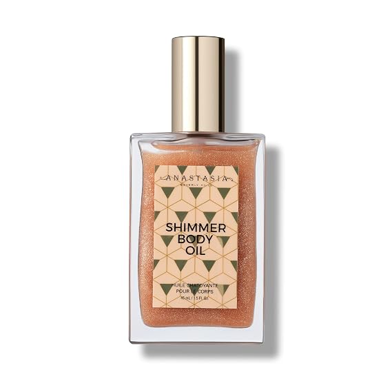 Anastasia Beverly Hills Shimmer Body Oil - Lightweight Body Glow Oil for a Sun-Kissed Luminous Sparkle and Silky-Smooth Skin - Rose Gold