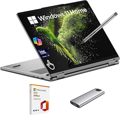 Lenovo Yoga 7i 2-in-1 Laptop, 16 2K Touchscreen AI Copilot PC, Core Ultra 5 226V Beats i7-1355U, 16GB RAM, 512GB SSD  256GB Portable SSD, Lifetime Office  Stylus Pen, WiFi 7, Win11 Home