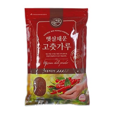 HELLO KFOOD Korean Premium Red Chili Pepper Flakes 1.1Lb 500g - Medium Spicy Coarse Gochugaru for Kimchi, Seasoning 100% ,