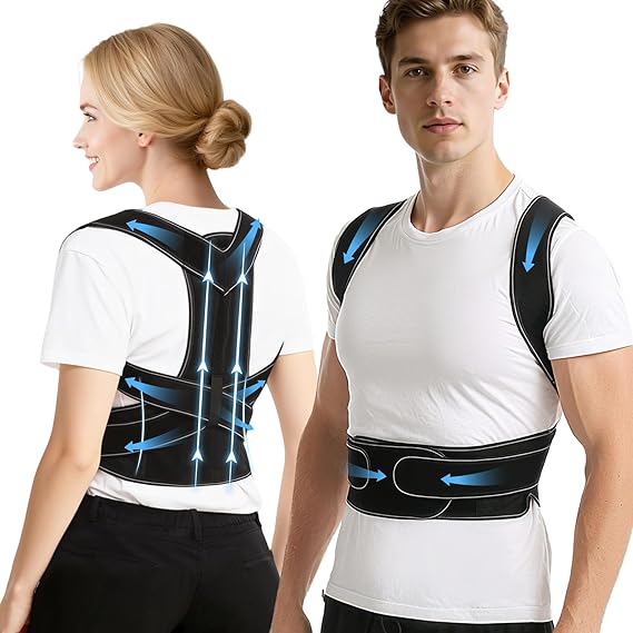 Posture Corrector, Back Posture Corrector for Men and Women, Adjustable Shoulder Back Support, Shoulder Straightener for Scoliosis, Hunchback, Thoracic, Back Pain Relief (S, Black)